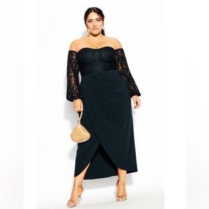 City Chic Maxi Romantic Rosa Navy sz.18 (Medium-City Chic sizing) NWT